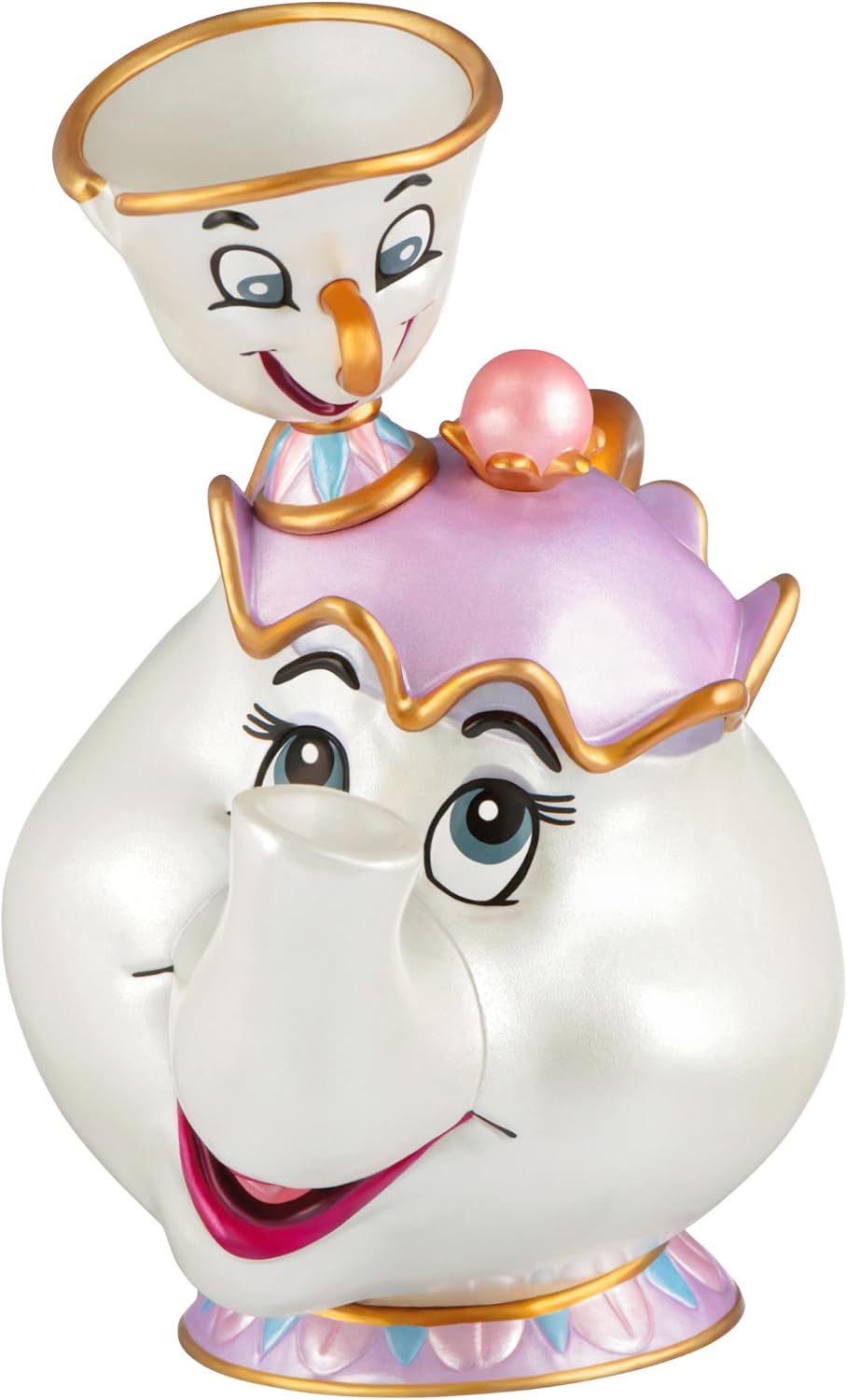Hallmark Keepsake Adorno de Navidad 2026, La Bella y la Bestia de Disney, 35 aniversario, Mrs. Potts y Chip, regalos para fanáticos de Disney
