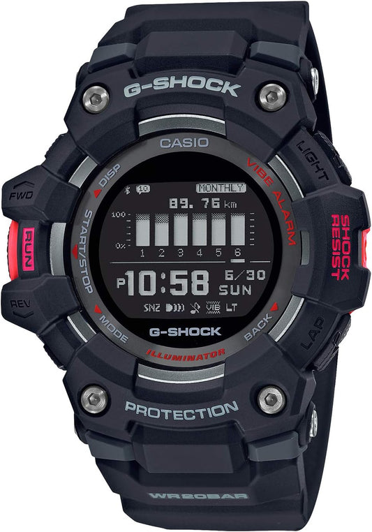 Casio G-SQUAD GBD-100 Series Wristwatch, Black, Watch NEW G-SQUAD, Shock Resistant