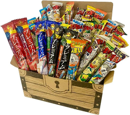 Umai Sticks, Premium Umai Sticks, Assorted, Total of 40 Pieces, Japanese Snacks, Individually Wrapped, Treasure Box, Gift