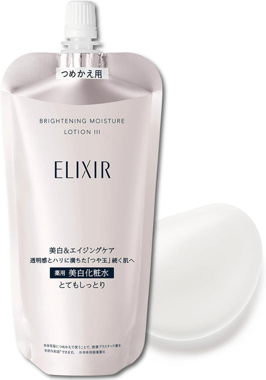 ELIXIR WHITE Brightening Lotion WT 3 (Very Moist Type), 5.3 fl oz (150 ml) Refill, Quasi-drug, Lotion, Transparent, Hali, Whitening, Aging Care, Shiseido