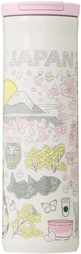 Starbucks Tumbler Japan Limited Edition, Been There Series, Botella de acero inoxidable, Japan SPRING, 16.5 fl oz (16.0 fl oz)