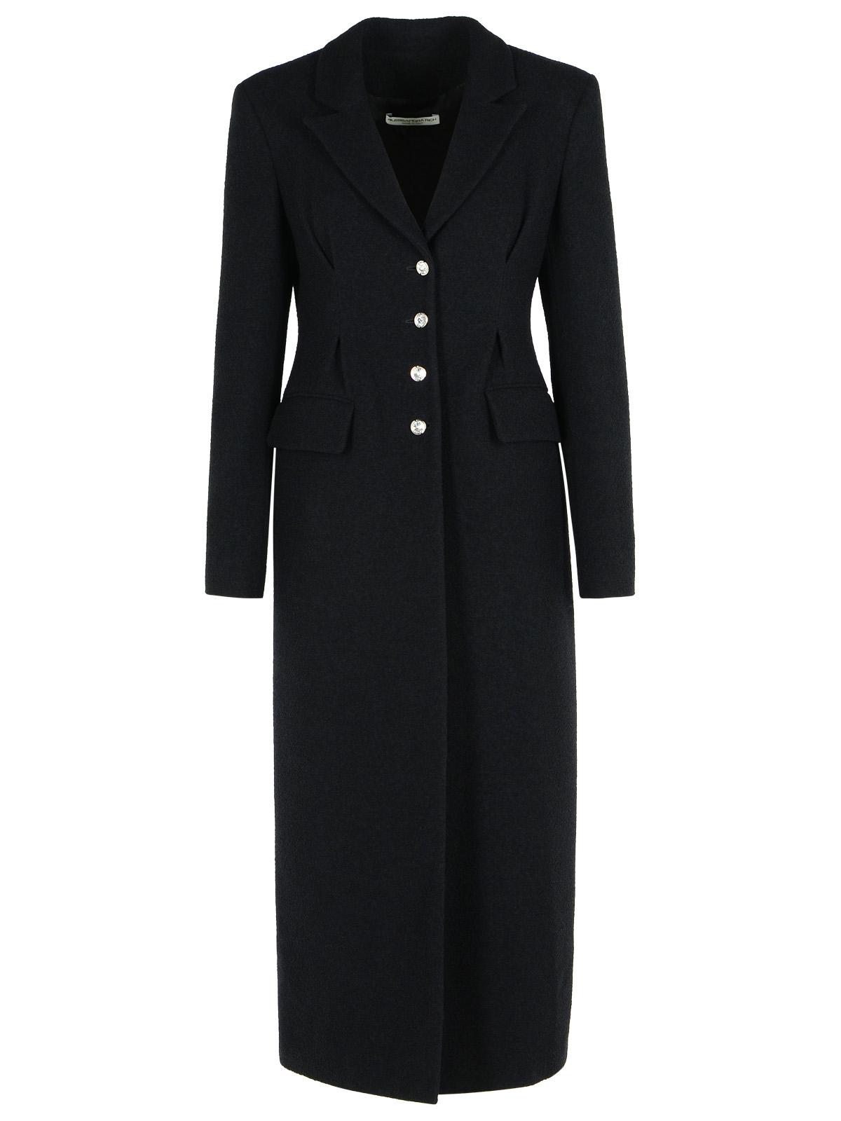 Alessandra Rich アレッサンドラリッチブラックバージンウールブレンドコート - Image 1