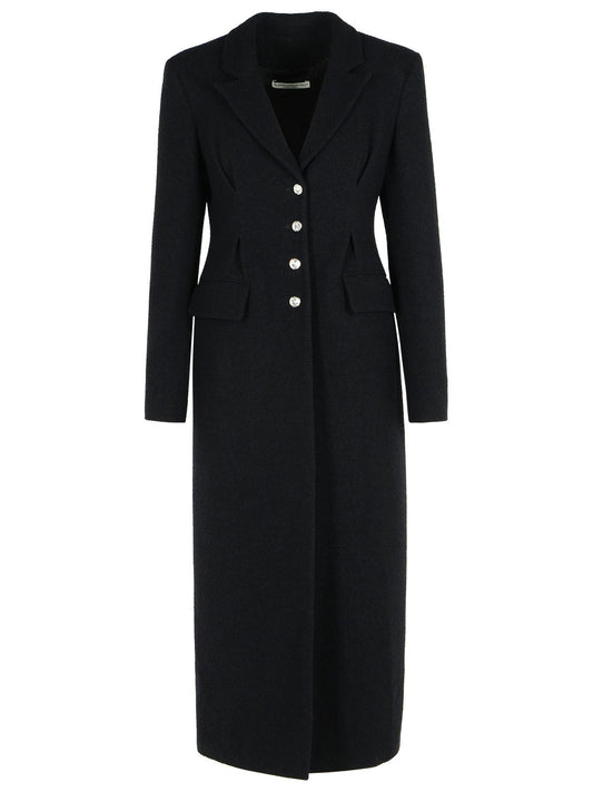 Alessandra Rich アレッサンドラリッチブラックバージンウールブレンドコート - Image 1