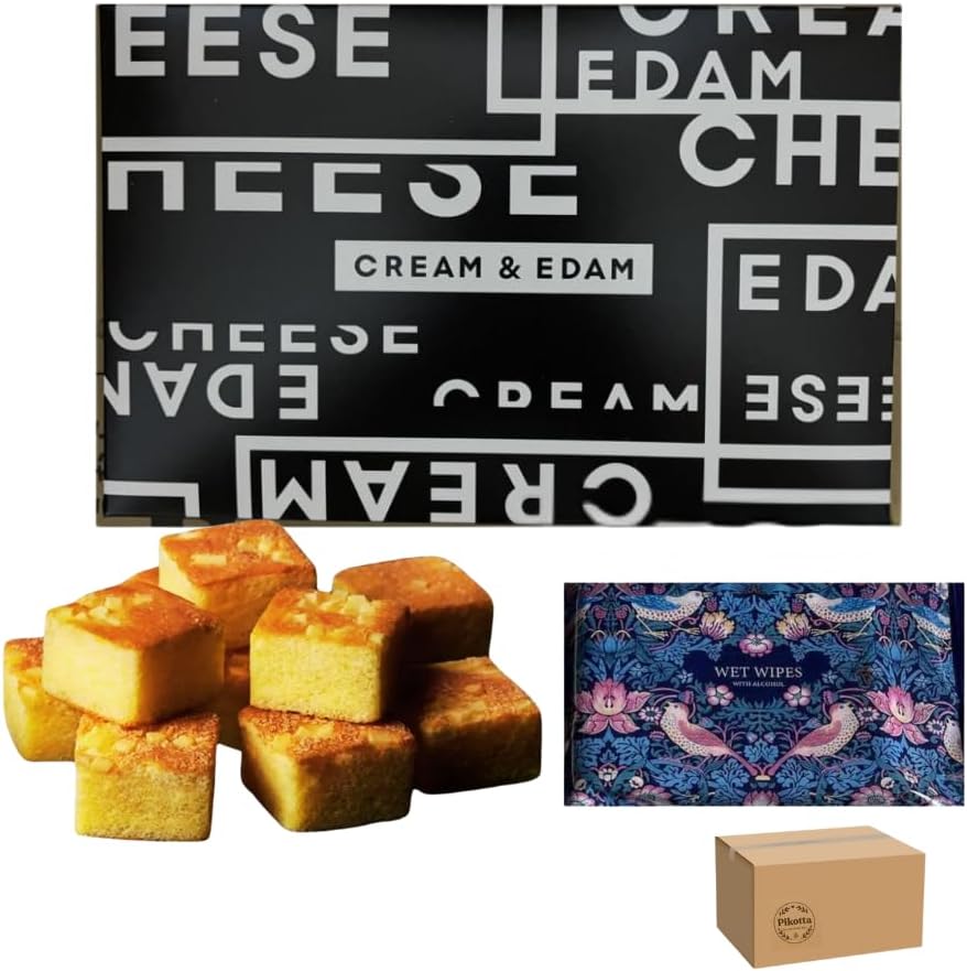 [Hokkaido Airport Sales Limited] Pikotta Snow Cheese, Cream & Edam, 8 Pieces, 1 Box, Kyowa Paperwork, Wet Wipes, Hokkaido, Souvenir