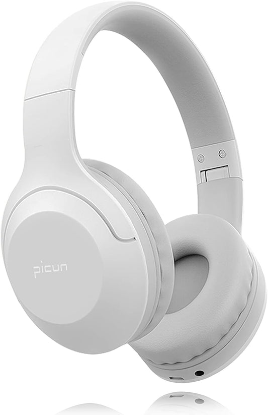 Picun Wireless Headphones, Over-Ear Headphones Upgraded Version Bluetooth V5.3 HiFi Stereo Closed-Back Heavy Bass No Latency Lightweight Foldable 40mm HD Driver Unit 50H Playback/Talking Noise
