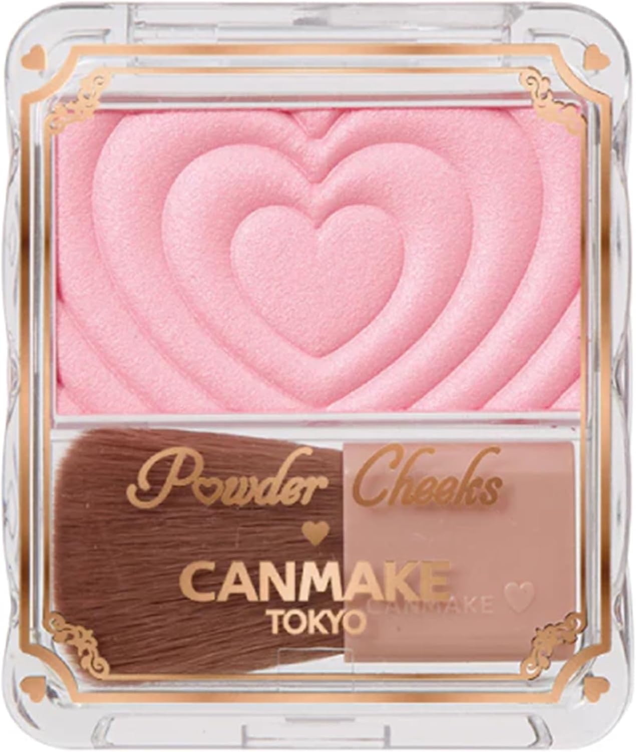 Canmake Powder Cheeks P02 Little Shy Pink, 0.07 oz (1.8 g), Teak Transparent, Clear, Glossy, Pink