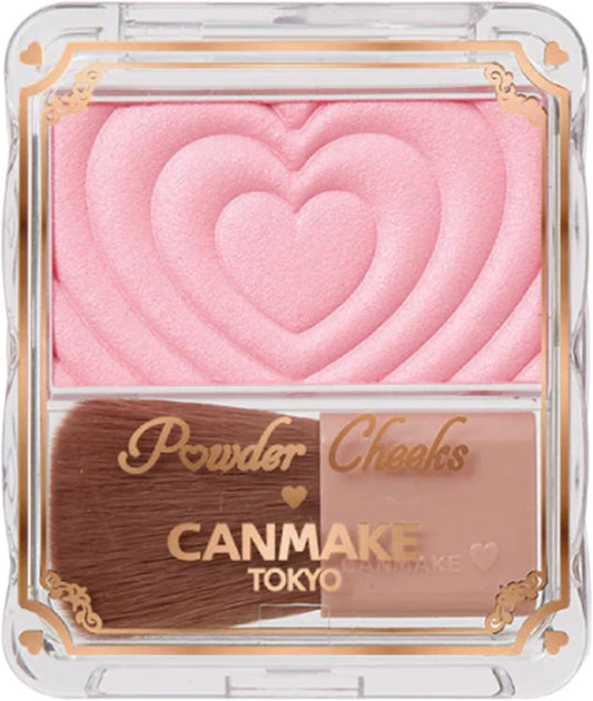 Canmake Powder Cheeks P02 Little Shy Pink, 0.07 oz (1.8 g), Teak Transparent, Clear, Glossy, Pink