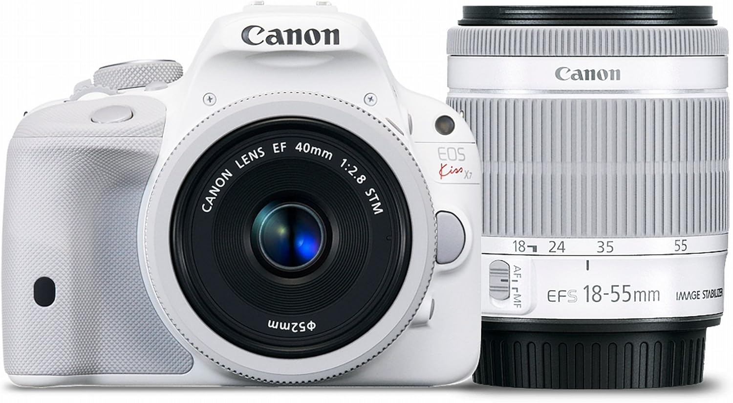 Canon Digital Single-lens Reflex Camera EOS Kiss X7(White) Double Zoom Kit 2 EF-S18-55mm F3.5-5.6 IS STM(White) EF40mm F2.8 STM(White) Included KISSX7WH-WLK2