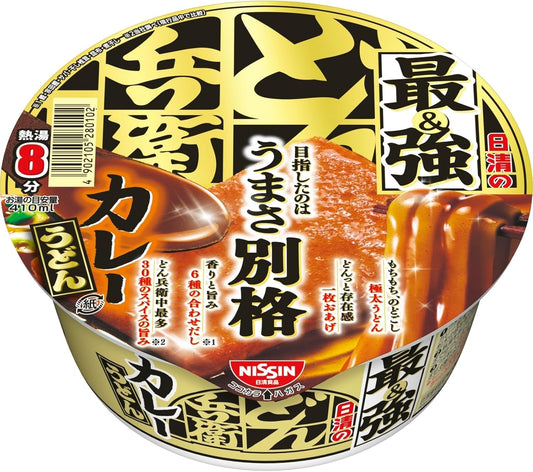 Donbee Nissin's Strongest Don Bee Curry Udon Noodles (30 Types of Spices Delicious), Nissin Foods Cup Noodles, 3.3 oz (94 g) x 12 Packs
