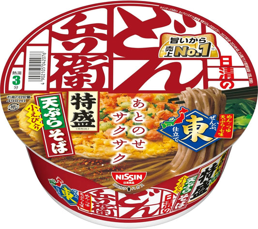 Donbee Premium Tempura Soba (Noodles), Nissin Foods Cup Noodles, 4.9 oz (143 g) x 12 Packs