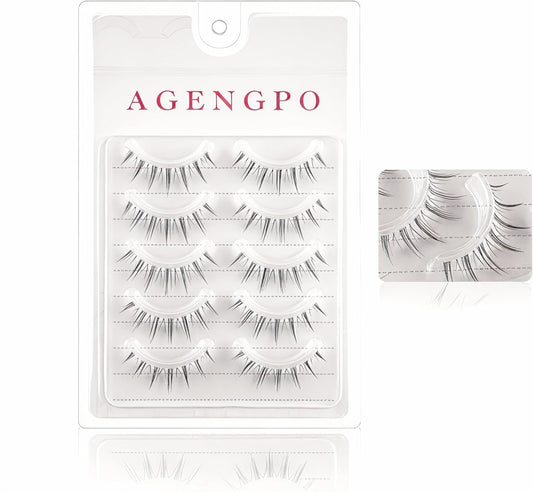 つけまつげ つけまつげ 5組セット ワンピースデザイン 透明バンド ナチュラル 目に優しい 簡単装着 #RO8