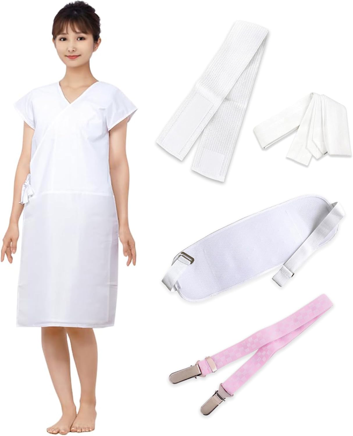 KYOETSU Accessory set for yukata - Set of 5 yukata accessories (summer frontlet made of mesh, dressing belt, underwear, silk koshihimo, mesh magic belt).