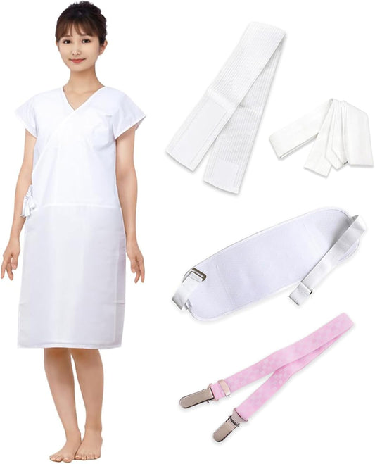 KYOETSU Accessory set for yukata - Set of 5 yukata accessories (summer frontlet made of mesh, dressing belt, underwear, silk koshihimo, mesh magic belt).