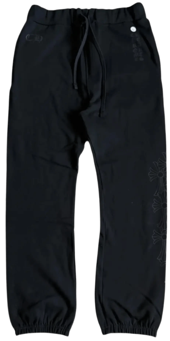 CHROME HEARTS 'MIAMI EXCLUSIVE VERTICAL LOGO' BLACK SWEATPANTS