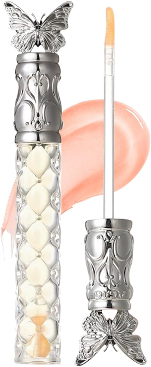 Lip Gloss (01, Orange), Moisturizing, Transparent, High Color, Glitter, Glossy, Organic Ingredients, Lustrous, Natural Makeup, Non-Sticky, No Dropping Lip, 0.1 fl oz (3.5 ml)