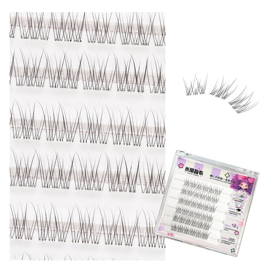 False Eyelashes, No Glue, Fake Eyelashes, Parts, Natural, Easy, Natural, DIY Segments, Self-Adhesive, Transparent Barrel, Large Capacity, No Glue Design