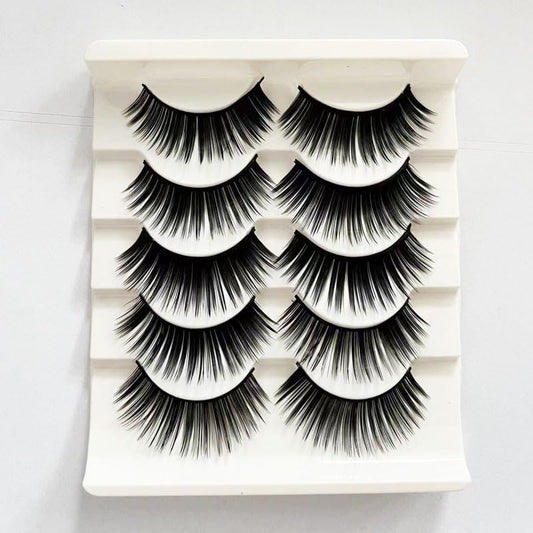 5 Pairs False Eyelashes, Long Eyelashes, Ultra Thick, 3D, Upper Eyelashes, For Recitals, Stage, Everyday Makeup, Natural, Cute, Long Eyelashes Extension (101)