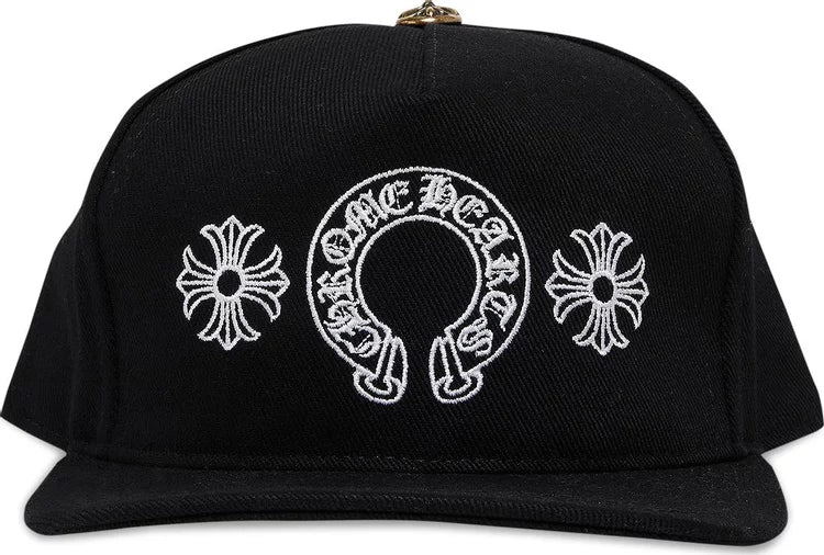 CHROME HEARTS 'HORSESHOE' BLACK SNAPBACK HAT