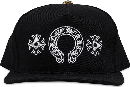 CHROME HEARTS 'HORSESHOE' BLACK SNAPBACK HAT
