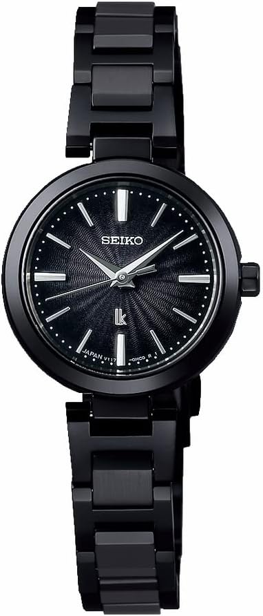 Seiko Watch Lucia I Collection Mini Solar Watch, black, Bracelet Type