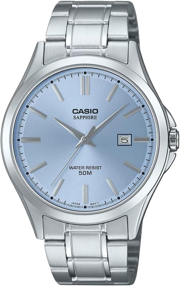 Casio MTS-115D-2A2 Analog Quartz Standard Silver Light Blue