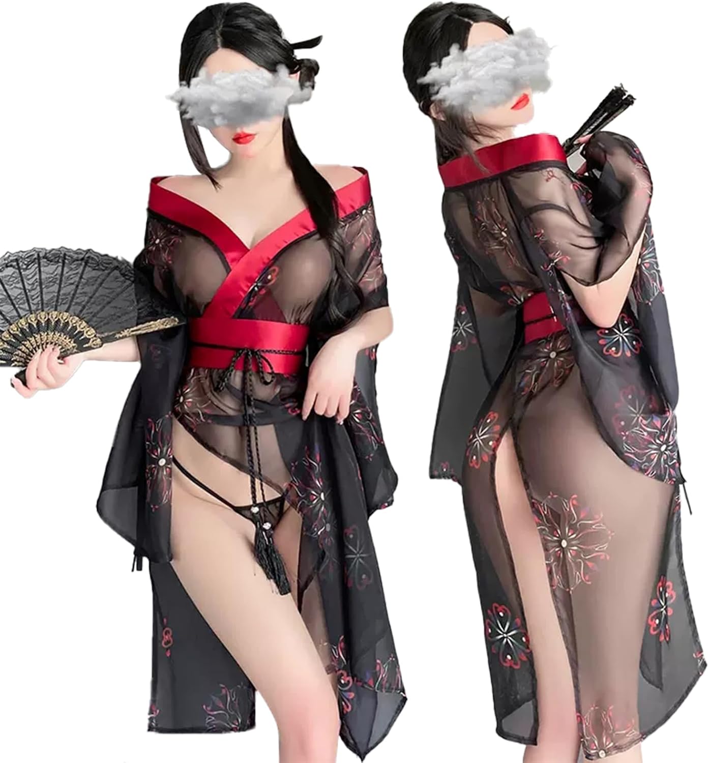 LIKENNY Yukata, Cosplay, Sexy Dress, Oiran, Kimono, Lingerie, Japanese Costume, Yamato Nadeshiko, Extreme, Etch, Erotic Lingerie Costume, Erotic Underwear