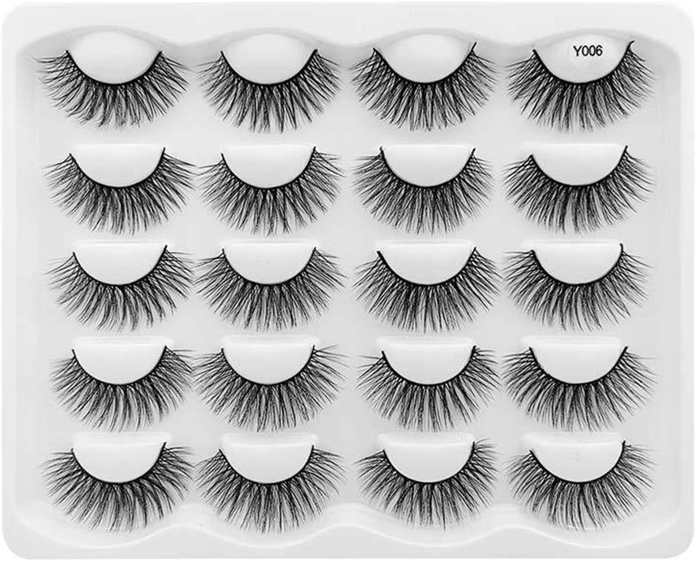LUCHUAN 10 Pairs False Eyelashes Natural Look Natural Look Natural False Eyelashes Mink False Eyelashes A Glamorous Volume Eyelash Fluffy Long Eyelashes 3D Reusable Black (Y006)