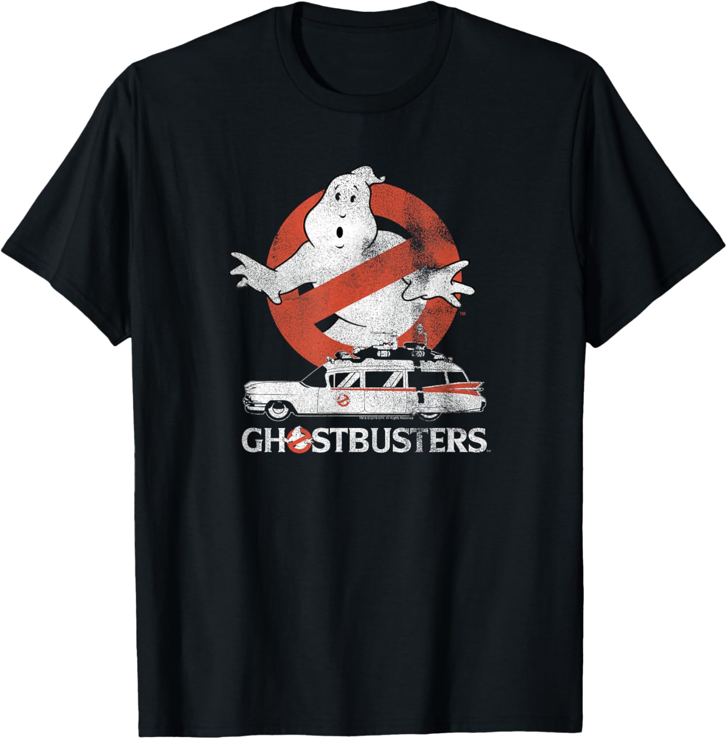 Ghostbusters No Ghost with Ecto Vector T-Shirt, Black