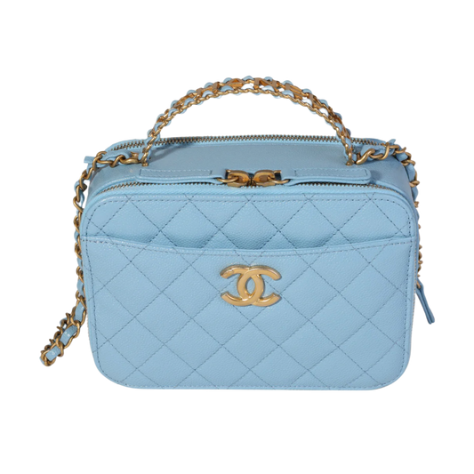 CHANEL 'LIGHT BLUE' 22S CAVIAR VANITY CASE