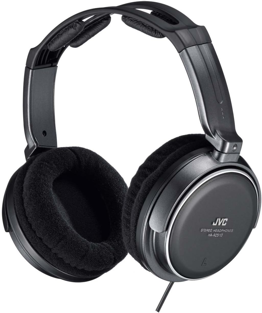 JVC Kenwood JVC HA-RZ510 Headphones Wired Closed-back Stereo Black for Indoor Use (for TV and Gaming) with 1.2m+2.3m Extension Cord