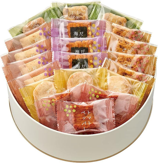 CHUOKEN SENBEI Kumitte, 6 Assorted Types, Bite Size, Individually Wrapped, Gift (72 Pieces)