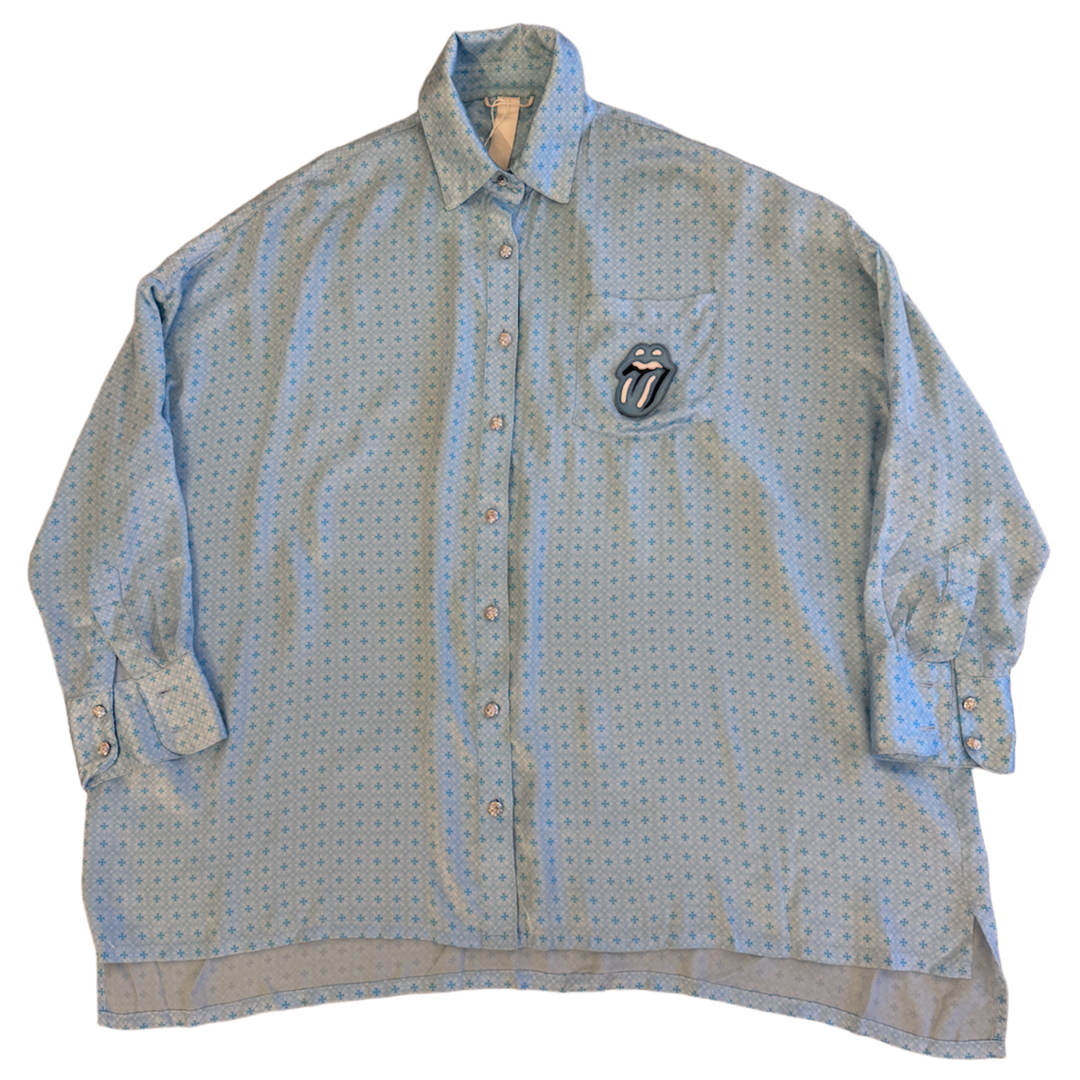 CHROME HEARTS ROLLING STONES 'SILK' BUTTON UP SHIRT