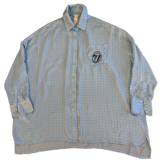 CHROME HEARTS ROLLING STONES 'SILK' BUTTON UP SHIRT