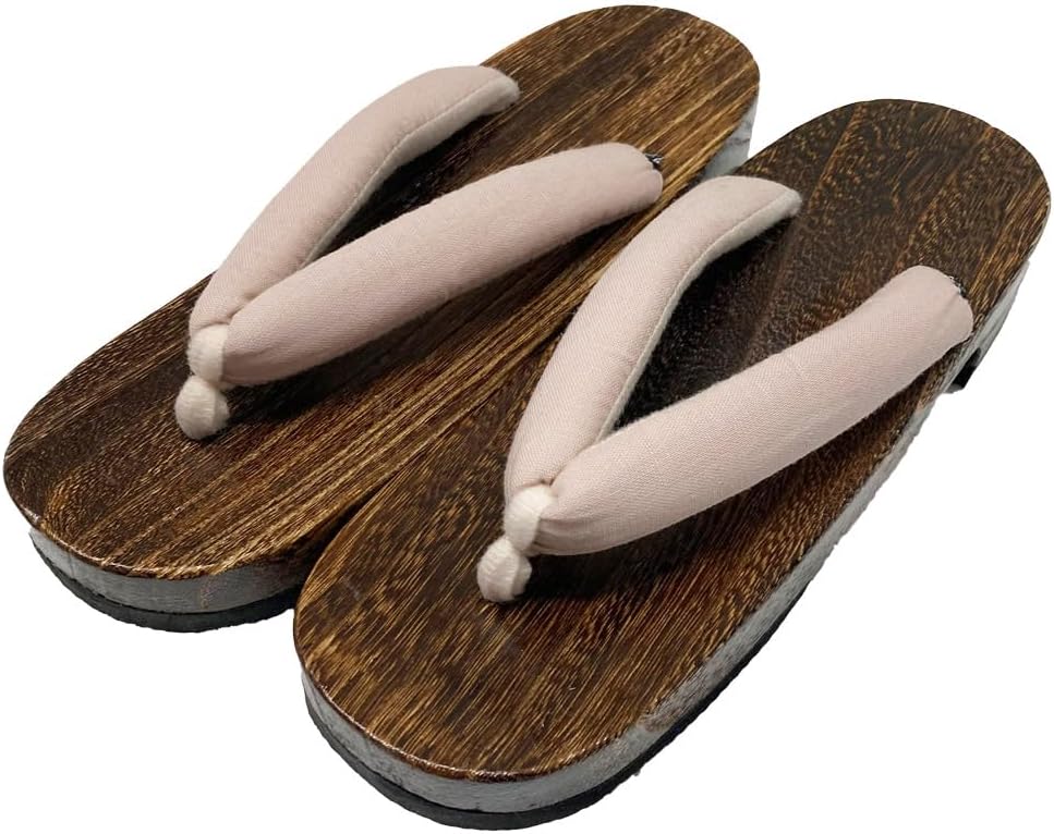 Kyoto Kimono Yuzen Geta Clogs, Women's, Yukata Accessories, Hemp Leaves, Solid Color, Dull Color