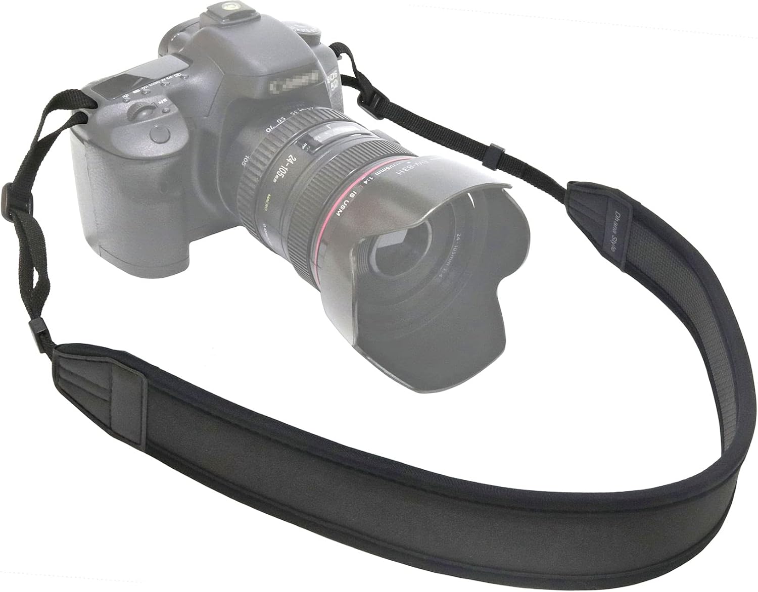 カメラ ネック ストラップ 一眼レフ ・ ミラーレス・ コンパクト カメラ用 クッション性 ネオプレーン 素材 で肩への負担を軽減 シンプル ブラック