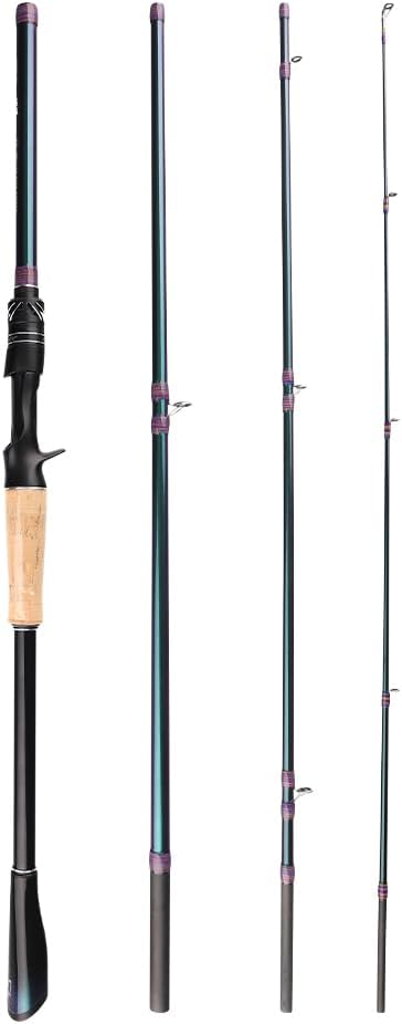 Chivas Rod, Compact Lure, Portable Travel 4 Sections, 4 Sections, 0.7 ft (1.98 m), MH, 0.8 ft (2.13 m), ML, 8.9 ft (2.28 m), Spinning, Bait, Casting, Lure Rod, Utility Rod, Fishing Tool