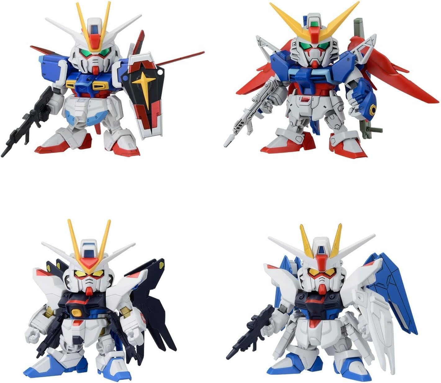 Bandai Spirits SD Gundam BB Warrior Mobile Suit Gundam SEED C.E. Fate Showdown Set, Color-Coded Plastic Model