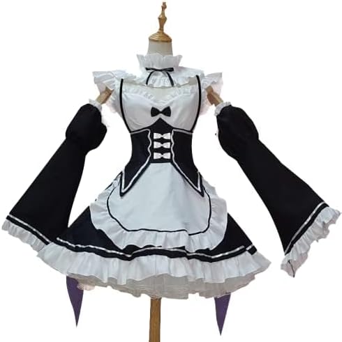 ENDIANDUO Re:Zero−Starting Life in Another World Rem/Ram Cosplay Costume, Super Cute Anime Maid Outfit, Halloween Costume (M)