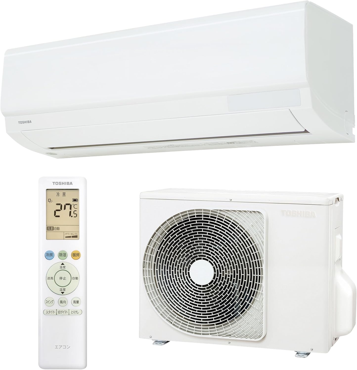 Toshiba RAS-V221TE (W) V-TE Series, 2.2 kW 2026 Model White with Built-in Wireless LAN, Smartphone Operation, Height 9.8 inches (250 mm), Compact Design, Interior Clean, Dehumidification, Quiet