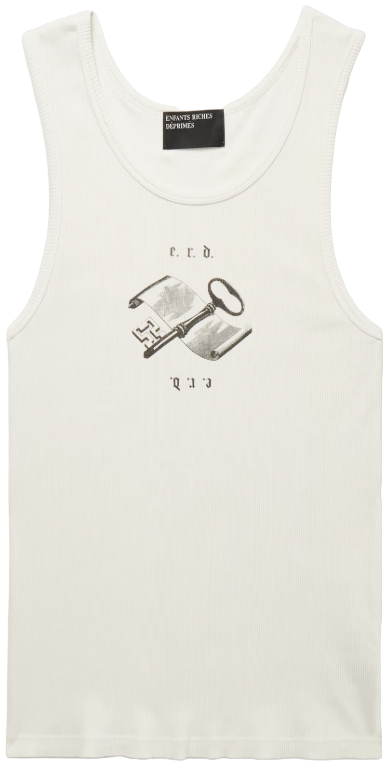 ENFANTS RICHES DÉPRIMÉS 'ACADEMIC' FADED WHITE TANK TOP
