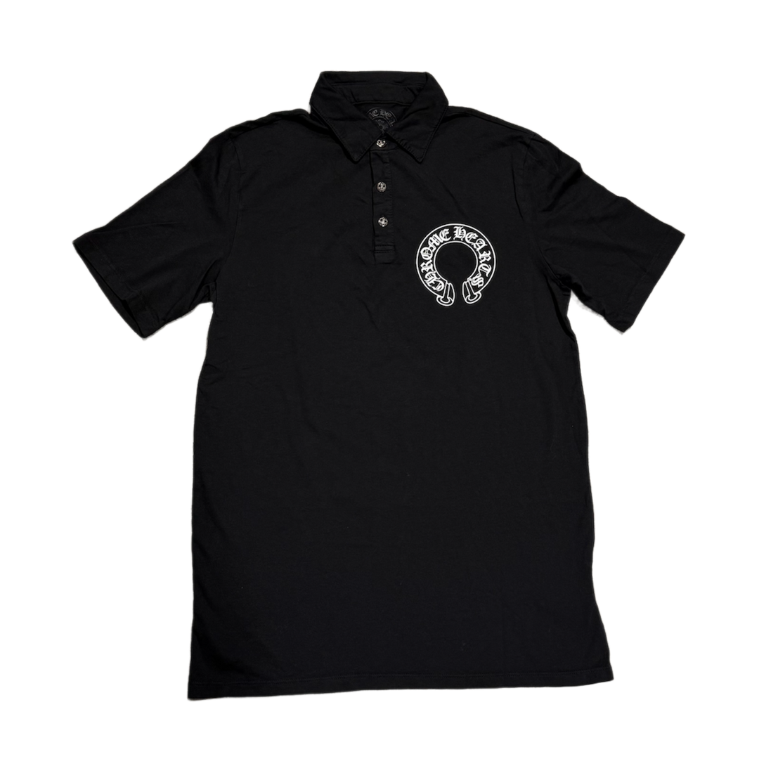 CHROME HEARTS 'HORSESHOE' BLACK POLO