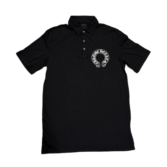 CHROME HEARTS 'HORSESHOE' BLACK POLO