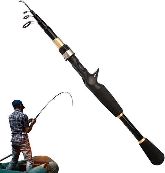 Telescopic Fishing Rod, Telescopic Lure Pole | M Tune Telescopic Lure Rod, Portable Short Section Retractable Gun Handle, Long Distance Outdoor Fishing Rod Baitcasting Rod | Long Range Casting Fishing