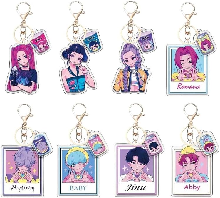 多個模様選択可 K-POP ガールズ！デーモン・ハンターズ風 グッズ キーホルダー アクリルキーホルダー かわいい コスプレ小物 携帯 鍵 自動車 かばん ペンダント アニメ周辺 非公式 [並行輸入品]
