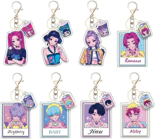多個模様選択可 K-POP ガールズ！デーモン・ハンターズ風 グッズ キーホルダー アクリルキーホルダー かわいい コスプレ小物 携帯 鍵 自動車 かばん ペンダント アニメ周辺 非公式 [並行輸入品]