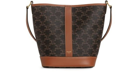 CELINE Small bucket in Triomphe canvas and calfskin - Image 1