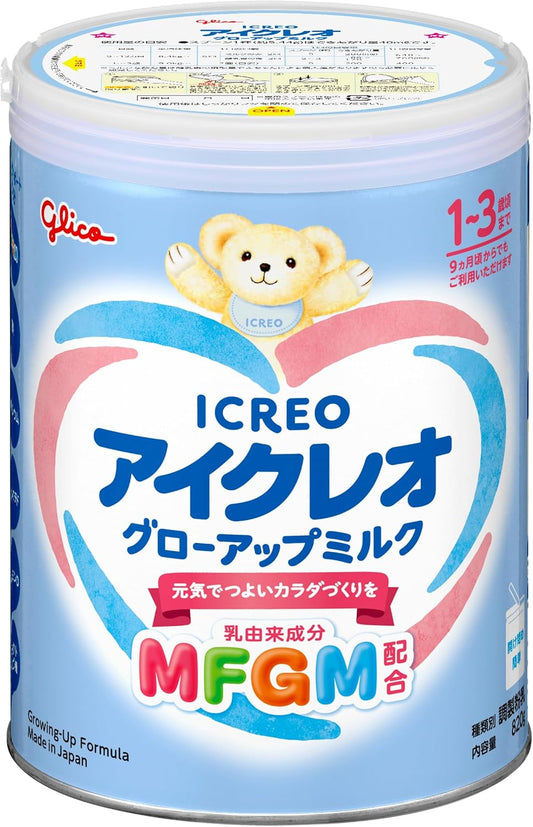 Icreo Glow Up Milk, 28.7 oz (820 g), Ezaki Glico Powder Milk, For Toddlers, Follow Up Milk, MFGM, Iron, Calcium, Vitamin D, For Ages 1 and Up