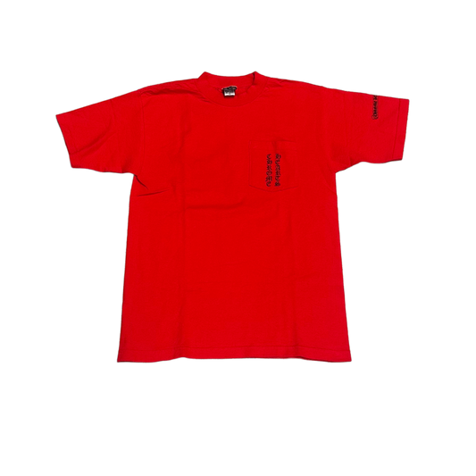 CHROME HEARTS 'RED' VINTAGE VERTICAL LOGO POCKET TEE