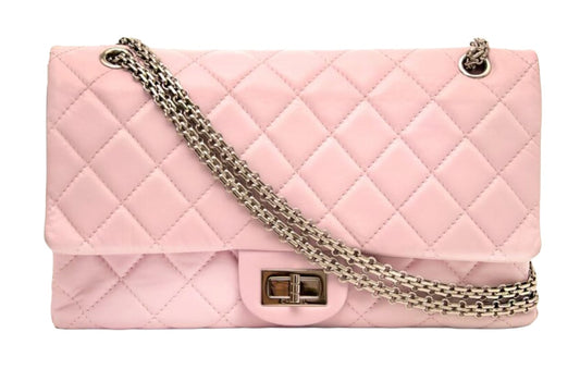CHANEL 'ROSE CLAIR' 2.55 REISSUE 227 DOUBLE FLAP BAG