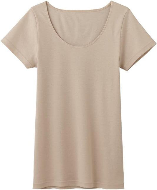 Gunze CFA CB3252 Women's Inner Shirt, Refreshing 100% Cotton, Short Sleeve, Made in Japan